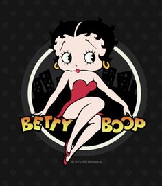 the betty boop logo on a black background