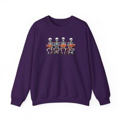 Cozy Skeleton Halloween shirt Halloween Skull Print Crew Neck Sweater, Halloween Skull Print Crew Neck Sweatshirt, Purple Crew Neck Top For Halloween, Halloween Crew Neck Sweater With Skull Print, Skeleton Reading, Reading Shirts, Skeleton Halloween, Skeleton Shirt, Fall Sweater