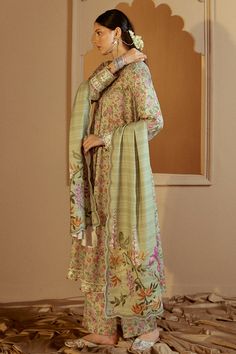 Product Details SHIRTPrinted shirt (Marina)40" embroidered patti for shirt hem40" embroidered patti for sleevesTROUSERMarina printed trouser DUPATTAMarina printed shawlATTRIBUTEThis 3-piece set includes a SAGE BLOOM shirt with an elegant marina print, featuring embroidered patti detailing on the shirt hem and sleeves. The matching trouser and dupatta also feature the marina print, creating a cohesive and stylish look. Printed Suit, Printed Trousers, Extra Fabric, Fabric Stores Online, Jacquard Fabric, Designer Suits, Photographic Lighting, Product Label, Fabric Store