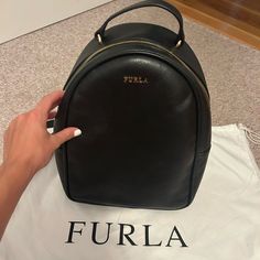 Authentic Black Furla Backpack. Used Once. Feel Free To Make An Offer :) Furla Bags, Dust Bag, Bag Lady, Backpacks, Women Shopping, Black, Color