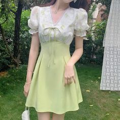 Summer Elegant Floral Dress Women Print Sweet Cute Evening Party Mini Dresses Puff Sleeve Korean Style Beach Clothing Boho Designer Party Wear Dresses Classy, Dresses Classy Elegant, Party Mini Dresses, Elegant Floral Dress, Beach Clothing, Korean Fashion Outfits, Summer Elegant, Korean Fashion Dress, Womens Floral Dress