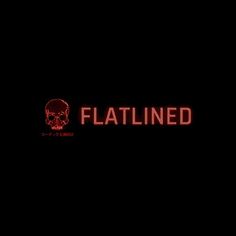 a red neon sign that says flatlinerd on it's side in front of a black background