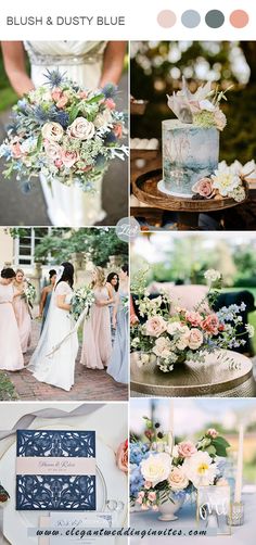 a collage of photos showing different wedding colors