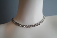 Stainless Steel twist link curb chain Choker / Necklace approx. Stacking, Simple, Statement, Cute, Jewellery, Alt 9mm wide chain, chain length in photo 16" Wide link steel chain finished with matching size clasp.  Chain for choker will be (approx. 14" / 35cm, 16" / 40cm, 18" / 45cm, 20" / 51cm, 24" / 61cm, 30" / 76cm, 36" / 91cm  cut to the nearest bead on the chain Perfect for adding pop when stacking with other chains. Dispatched within the UK via 2nd class mail, Std. International everywhere Cute Jewellery, Kawaii Necklace, Arrowhead Pendant, Octopus Necklace, Celtic Trinity Knot, Chain Choker Necklace, Jewelry Choker, Necklace Black, Chain Choker