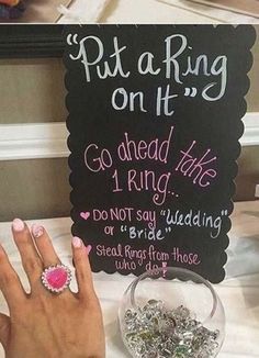 a sign that says put a ring on it, go ahead the 1 ring don't say wedding or bridal