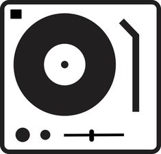 a record player icon in black and white