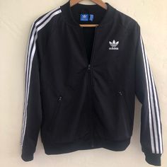 Classic Adidas Sport Jacket, Track Suit Top. Brand New Never Worn. Check Out The Rest Of My Closet For More Athletic/Workout Gear And Lululemon, Fabletics, Outdoor Voices, Columbia, Nike, Adidas, Patagonia And North Face! Size Medium Fitted Sportswear Outerwear With Ribbed Cuffs, Adidas Fitted Sporty Track Jacket, Adidas Fitted Casual Track Jacket, Fitted Casual Adidas Track Jacket, Sporty Stretch Outerwear With Crew Neck, Sporty Fitted Crew Neck Outerwear, Adidas Long Sleeve Track Jacket For Athleisure, Adidas Fitted Long Sleeve Activewear, Adidas Long Sleeve Track Jacket Athleisure