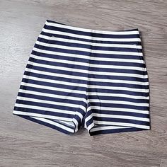 Reposhing This Item I Purchased From @Pixie_girl_posh. Loved It, But Ready To Rotate For Something New. Questions? Leave A Comment Below! Striped Stretch High-waisted Shorts, Navy Slim-fit Bottoms For Vacation, Preppy Stretch Cotton Bottoms, Fitted Striped Summer Shorts, Summer Fitted Navy Bottoms, Preppy Stretch Bottoms For Summer, Preppy Stretch Summer Bottoms, Navy Summer Shorts, Nautical Style Summer Vacation Bottoms