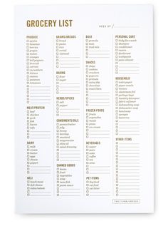 the grocery list is shown in gold and white