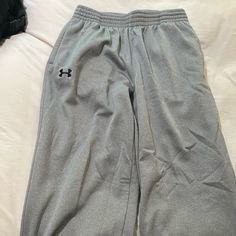 Under Armour Gray Sweatpants, Size L. Like New, Never Worn Casual Under Armour Pants, Under Armour Bottoms With Pockets, Sporty Cotton Pants By Under Armour, Under Armour Cotton Sweatpants With Pockets, Under Armour Cotton Bottoms With Pockets, Under Armour Sporty Bottoms With Pockets, Under Armour Casual Loungewear Pants, Casual Under Armour Bottoms With Elastic Waistband, Casual Under Armour Sweatpants