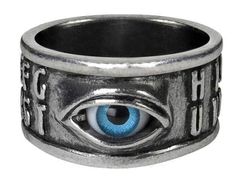 Ouija Eye Ring Engagement Rings Goth, Mens Engagement Rings, Medieval Wedding Ring, Gothic Jewelry Rings, Thick Silver Ring, Rings Goth, Ceramic Eye, Gothic Wedding Rings, Gothic Engagement Ring