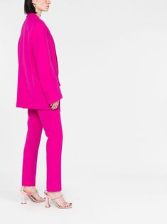 The Attico Glen Oversized single-breasted Blazer - Farfetch Blazer Pink, The Attico, Asymmetric Hem, Welt Pocket, Single Breasted, Hot Pink, Fashion Branding, Blazer, Long Sleeve