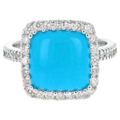 4.00 Carats Impressive Natural Turquoise and Diamond 14K White Gold Ring Suggested Replacement Value $4,400.00 Total Natural Oval Turquoise Weight is: Approx. 3.30 Carats Turquoise Measures: 10.00 x 10.00mm Natural Round Diamonds Weight: Approx. 0.70 Carats (color G-H / Clarity SI1-SI2) Ring size: 7 (free re-sizing available) Ring total weight: 5.7 grams Disclaimer: all weights, measurements and colors are approximate and may vary slightly from the listed dimensions or as seen in the image. All Amethyst Set, Wedding Ring For Her, Fancy Art, Promise Ring Gift, Gold Cocktail Ring, Etsy Gold Ring, Art Deco Engagement, Diamond Cocktail Rings, Deco Engagement Ring