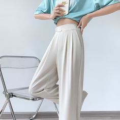 ✦These super popular wide-leg pants are the favorite of major fashion shows. The figure-flattering and elegant pants well balance your body proportion. Stylish, Elegant, ChicMake you look confident and intellectual.Smooth fabric drapes well & perfectly conceals leg fat.It is comfortable to wear, no matter how to match it. Main Features ✦Suitable For All OccasionsThe pants are also great for work, meetings, and other formal occasions. Matching with high-heel shoes and blouses, you will look elega Chic Non-stretch Ankle-length Harem Pants, Chic Solid Color Wide Leg Harem Pants, Trendy Solid Color Wide Leg Full Length Pants, Trendy Solid Color Full Length Wide Leg Pants, Trendy Solid Color Full-length Wide Leg Pants, High Waist Spring Bottoms For Office, Elegant Solid Wide Leg Pants, Office Lady Wide Leg Bottoms, Elegant Solid Color Wide Leg Pants