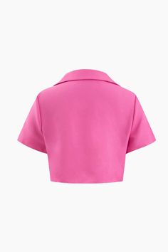 Details Occasion: Casual Category: Sets Composition: 95% Polyester, 5% Spandex Sheer: Not Sheer Color: Pink Pink Cropped Top For Work, Mini Skirt Set, Womens Size Chart, Two Piece Outfit, Skirt Pants, Skirt Length, Short Sets, Short Sleeve Shirt, Skirt Set