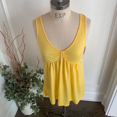 Xhilaration Nwt Women's Baby Doll Knit Top/65% Polyester & 35% Rayon/Pineapple Color/Mint Condition Playful Fitted Tops For Day Out, Playful Sleeveless Tops For Day Out, Playful Sleeveless Loungewear Top, Spring Yellow Soft Knit Tops, Cute Beach Tank Top, Cute Knit Tops For Summer, Soft Knit Cotton Top For Summer, Soft Knit Cotton Summer Tops, Summer Soft Knit Tops