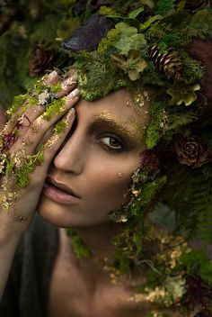 Mother Nature Costume, Mother Nature Goddess, Fantasy Make-up, Nature Goddess, Smink Inspiration, Makijaż Smokey Eye, Fairy Makeup, Woodland Fairy, Fantasy Photography