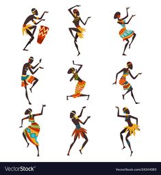 an image of african dancers in different poses