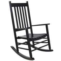 a black rocking chair on a white background