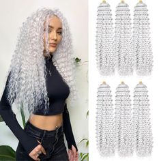 PRICES MAY VARY. Crochet Hair Extensions Material: FEILIMEI Deep Wave Crochet Hair is Made by High Quality Synthetic Fiber.Tangle-free,Light Weight,Soft and Smooth as Human Hair. Quick to Install, Braid Hair & Easy Style to Shawl Hair, Ponytail According to Your Preference. Curly Crochet Hair Size & Weight: 22inch, 90g/Pack, 28inch,110g/Pack, 1Pack/Lot.Wash and Protect Wavy Crochet Hair Like Your Own Hair,You Can Spray More Water or Essential Oil to Hair Care Before Installation, Will Be Better Deep Wave Crochet Hair, Wavy Hair With Braid, Ocean Wave Crochet, Wavy Crochet, Curly Crochet Hair, Ocean Wave Crochet Hair, Wave Crochet, Curly Braids, Braiding Hair Extensions