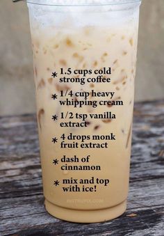 an iced drink with instructions on the side