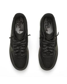 An iconic silhouette get a fresh update. Crafted in durable black leather with perforated details, these Air Force 1 Low SP sneakers from Slam Jam will stand out whether you're hitting the streets or posting pics. Off-White accents complement the signature swoosh branding. Ultra-comfortable cushioning and grippy rubber outsole make them perfect for all-day wear. Paying homage to the sneaker that started it all, this limited collab is a must-have for any collector. Air Force 1 Sneakers, Air Force 1 Low, White Accents, Mens Sportswear, Sneaker Collection, Nike Sneakers, Personal Shopping, Air Force 1, Sneakers Black