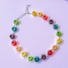 ➡️ [ITEM DESCRIPTION] Real Fruit Loops crafted into a necklace with UV resin. Vibrant colors make a real statement everywhere you go! Soak up the compliments every time you wear them.  Necklace has a 2" inch extension for adjustable length. Chain and lobster clasp are stainless steel. All closures and chains are hypoallergenic and nickel / lead free. ➡️ [AVAILABLE STYLES] *Fruit Loop Bracelet *Fruit Loop Daisy Necklace --- Custom Orders Accepted --- Please message me for assistance. ➡️ [SHOP WIT Multicolor Jewelry For Mother's Day Birthday Gift, Handmade Multicolor Jewelry For Birthday Gift, Multicolor Necklaces For Mother's Day Birthday, Multicolor Necklace For Birthday And Mother's Day, Multicolor Necklace For Mother's Day Birthday Gift, Multicolor Necklaces For Birthday, Multicolor Round Necklace For Mother's Day, Colorful Handmade Necklace For Birthday, Fruit Loop Necklace