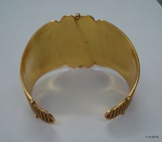 "sterling silver gold vermeil gold gilded Bangle Bracelet cuff from Rajasthan India. great handmade design good for jewelry collection. Note - Please check pictures carefully for more detail. Inner circumference - 15 cm (5.9\") width max.- 5 cm (1.96\") weight - 57.5 grams Material - sterling silver gold plate on top." Formal Yellow Gold Brass Cuff Bracelet, Antique Gold Cuff Bracelet For Formal Occasions, Formal Gold Brass Bangle, Gold Cuff Jewelry For Weddings, Ceremonial Gold Brass Cuff Bracelet, Ceremonial Yellow Gold Hallmarked Cuff Bracelet, Antique Gold Bangle Cuff Bracelet, Antique Gold Cuff Bracelet For Anniversary, Handmade Gold Cuff Bracelet For Anniversary