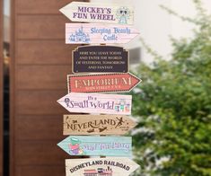 there are many signs on the pole that say different places to go and where you can find them