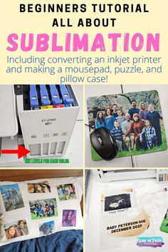 the instructions for how to make a sublimation mouse pad with pictures on it