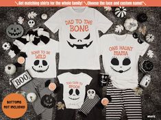 You'll love these cute Custom Family Matching Halloween Party Shirts.  Personalize these shirts by choosing your own Jack-O-Lantern face and custom name for Group Halloween T-Shirts.  This spooky Face Costume would make a great gift for family and friends for Halloween. *GET 60% OFF NOW BY SIGNING UP FOR MY VIP CLUB! Open a new tab in your web browser and go to JTMCLUB.COM for instant savings! This is a 5-star rated shop so you can shop with confidence that your satisfaction is my top priority. Jack O Lantern Faces, Vip Club, Matching Halloween, Teacher Mom, Halloween T Shirt, Top Priority, Party Shirts, Family Matching, Mom Humor