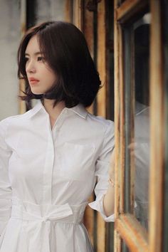 ccol Long and soft hairstyle you like all time Medium Length Hair With Layers, Soft Hair, Layered Hair, Korean Beauty, Medium Length Hair Styles, White Shirt, Medium Length