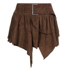 fairycore aesthetic cord skirt boogzel clothing Waistline Dress, Brown Y2k, Skirt Aesthetic, Cord Skirt, Half Skirt, Brown Skirts, Irregular Hem, Cargo Skirt, Summer Fabrics