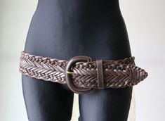 Brown Braided Genuine Leather Belt One Size Women's Belt Women's  > 100% Leather / Made in India NOTE. Actual colors may vary. This is due to the fact that each monitor has different possibilities for displaying colors, and everyone sees these colors in their own way. Measurements :  Width : 6 cm / 2.4'' Total length : 105 cm / 41.3'' Great vintage condition 28 Women's Belt, Genuine Leather Belt, Suspender Belt, Belts For Women, Suspenders, Leather Belt, Belts, Etsy Accessories, Genuine Leather