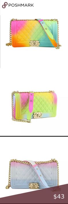 Jahtiboutique Fashion PVC Crossbody bag rainbow Mattie Bags Crossbody Bags Summer Yellow Crossbody Bag, Yellow Crossbody Shoulder Bag For Day Out, Trendy Yellow Shoulder Bag With Adjustable Strap, Trendy Yellow Crossbody Shoulder Bag, Multicolor Bags For Day Out In Spring, Trendy Yellow Shoulder Bag For Summer, Multicolor Rectangular Shoulder Bag For Day Out, Trendy Yellow Rectangular Shoulder Bag, Trendy Yellow Shoulder Bag For Spring