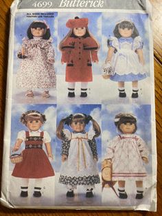 Butterick 4699 18" doll clothes patterns cute dresses and coat Doll Clothes Pattern, Clothes Pattern, Clothes Patterns, Doll Clothes Patterns, Doll Patterns, Sewing Ideas, Clothing Patterns, Cute Dresses, Doll Clothes