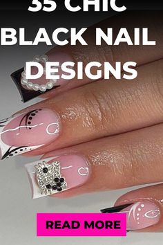 Discover a curated collection of sophisticated black nail art designs, ranging from sleek glossy finishes to stylish matte combinations and even cosmic-inspired patterns. Let these elegant and distinctive styles ignite your imagination and bring forth your artistic flair. Elevate your nails with these top picks for a chic and eye-catching manicure that will undoubtedly make a statement wherever you go.