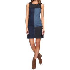 Stylish Dress Boasts A Flattering Denim Color Block Design With Raw Edges Along The Neckline And Hem. Sheath Silhouette. Round Neckline. Sleeveless Construction. Back Zip Closure. Straight Hemline. 98% Cotton, 2% Elastane. Machine Wash Cold And Tumble Dry Low. Imported. Bust: 32.5" Waist: 34" Hips: 36.5" Length: 35" Casual Patchwork Dark Wash Dresses, Medium Wash Patchwork Summer Dress, Fitted Mini Dress With Frayed Hem, Summer Patchwork Medium Wash Dress, Summer Dark Wash Patchwork Dresses, Summer Patchwork Dark Wash Dresses, Fitted Denim Patchwork Dress, Spring Patchwork Dark Wash Dress, Casual Knee-length Patchwork Mini Dress