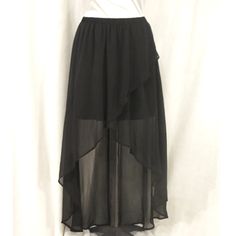 Cute High-Low Style Chiffon Skirt With A Knee Length Under Skirt For Modesty. Great For Layering. Size S, Fits Like A Size 4-8 With A Stretchy Elastic Waist Band. In Like New Condition. Make Me An Offer, Would Prefer To Bundle This With Other Orders :) Maxi Skirt With Elastic Waistband For Night Out, Long Skirt With Elastic Waistband For Night Out, Elastic Long Skirt For Night Out, Party Maxi Skirt With Elastic Waistband In Relaxed Fit, Flowy Pleated Skirt With High-low Hem, Casual Party Maxi Skirt With Elastic Waistband, Casual Maxi Skirt For Party With Elastic Waistband, Relaxed Maxi Skirt With Elastic Waistband For Parties, Flowy Casual Maxi Skirt For Party