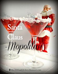 an image of santa clause in a martini glass with the word merry christmas on it