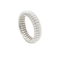 Introducing the Puff Ring, a must-have accessory for any jewelry lover. This exquisite piece features a 14K gold ribbed band that adds a touch of elegance and sophistication to any outfit. Elevate your style with this timeless and versatile piece that will surely become a staple in your jewelry collection. Elegant Rings With Fluted Bezel, Elegant Stackable Rings With Round Band, Elegant Round Ring With Fluted Bezel, Elegant White Gold Stackable Dome Ring, Elegant Stackable Engraved Ring For Formal Occasions, Elegant Stackable Dome Ring For Formal Occasions, Elegant Stackable Dome Ring For Formal Events, Elegant Stackable Engraved Ring, Elegant Stackable Dome Ring With Round Band