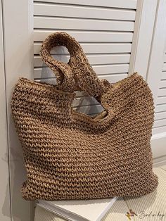 Bird in Bag - Large Woven Straw Beach Bag, Ideal for Summer Beach Travel Paper Sizes Chart, Straw Beach Bag, Beach Travel, Bird In Bag, Save The Planet, Color Khaki, Beach Trip, Large Bags, Beach Bag