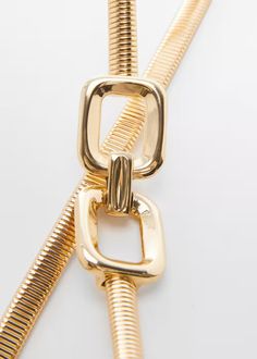 Skinny metal belt -  Women | Mango USA Gold-tone Chain Belt For Party, Chic Metal Chain Belt For Party, Luxury Metal Chain Belt For Party, Chic Gold-tone Chain Belt For Party, Metallic Design, Mango Outlet, Belt Women, Gold Belt, Gold Belts