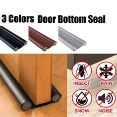 3 colors door bottom seal sticker for sliding glass and wood doors with insect warning signs