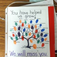 a card with an image of a tree on it and the words, you have helped us grow