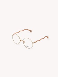 Chloé Noore Eyeglasses | Chloé US Chloe Logo, White Sunglasses, Round Eyeglasses, Neutral Colour Palette, The Temple, Neutral Color, The Sand, Prescription Lenses, Soft Silicone