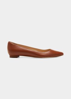 Get free shipping on Manolo Blahnik Lanza BB Lambskin Ballerina Flats at Bergdorf Goodman. Shop the latest luxury fashions from top designers. Manolo Blahnik Flats, Pencil Skirt Outfits, Suede Ballet Flats, Brown Flats, Ballerina Flats, Pretty Shoes, Bergdorf Goodman, Manolo Blahnik, Top Designers