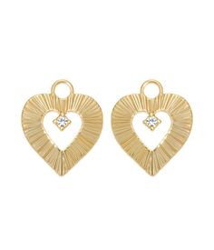 Heart Huggie Charms – Loren Hope Everyday Gold Huggie Earrings With Dangling Charms, Gold Huggie Earrings With Dangling Charms For Everyday, Gold Plated Huggie Earrings With Charms, Gold-plated Huggie Earrings With Charms, Sweet Accessories, Jewelry Companies, Gold Plating, Handcrafted Jewelry, Handmade Natural