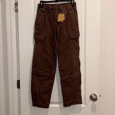 Lands End Iron Knee Pants Size 14 Brown Adjustable Waistband Brand New Brown Full-length Cargo Pants With Elastic Waistband, Brown Full Length Cargo Pants With Elastic Waistband, Knee Pants, Vintage Outfit, Adjustable Waistband, My Vibe, Costume Design, Kids Bottoms, Lands End