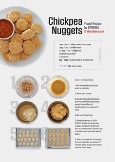 the ingredients for chickpea nuggets are shown